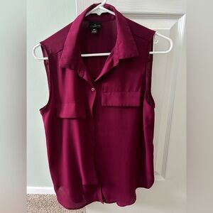 Worthington Sleeveless Magenta Blouse